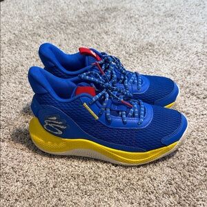 Kids Blue and Yellow Seth Curry Basketball shoes